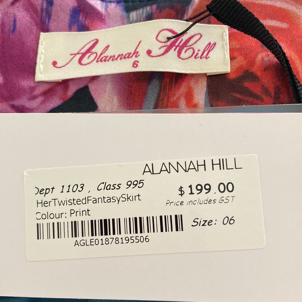 🌷2 for $20🌷 vintage Alannah Hill pencil Skirt SIZE 4 stretch Floral - Picture 4 of 7